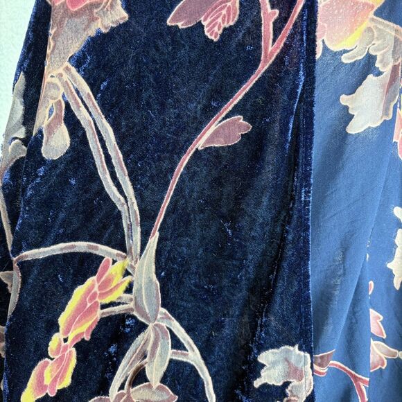 Entro Women's Velvet Burnout Floral Open Front Topper Kimono Size M/L - Picture 5 of 8